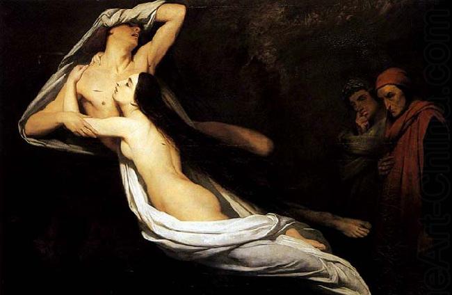 The Ghosts of Paolo and Francesca Appear to Dante and Virgil, Ary Scheffer